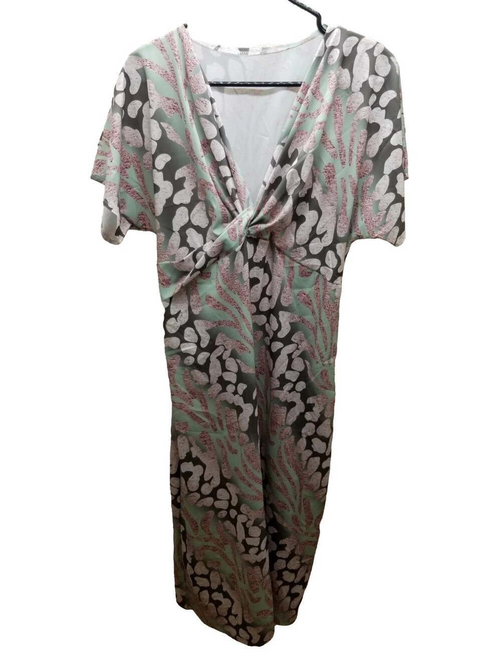 Women’s Mint & Gray Knot-Front Dress Size Large